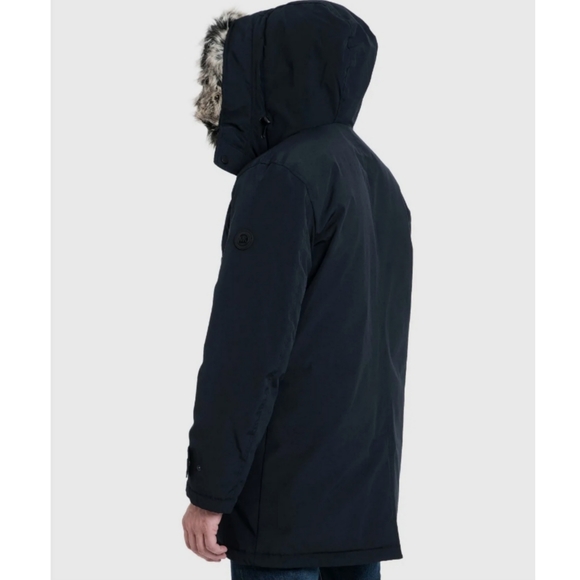 MICHAEL KORS Men's Hooded Jacket Blue Size LT Big & Tall Faux-Fur Parka … - Picture 2 of 12